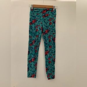 Tween lularoe leggings rose print